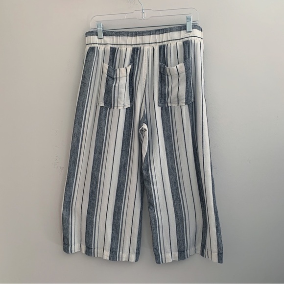 Cloth & Stone Striped Linen Blend Cropped Pants Medium Anthropologie - Picture 3 of 8